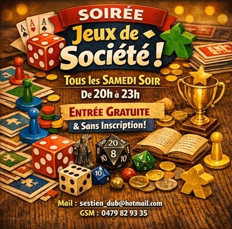 Affiche soiree de jeux de société