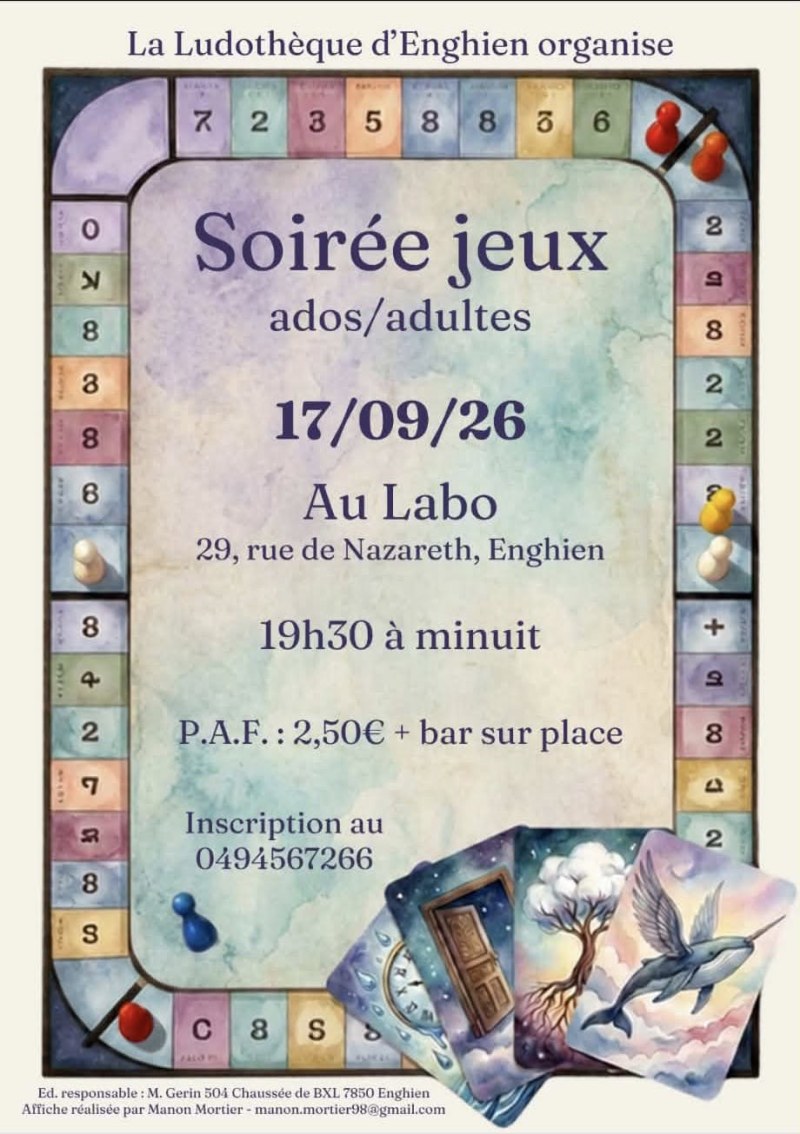 Affiche Soirée jeux ados-adultes